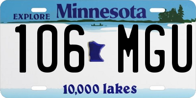 MN license plate 106MGU