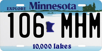 MN license plate 106MHM