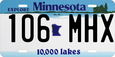 MN license plate 106MHX