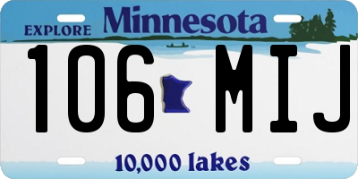 MN license plate 106MIJ