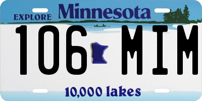 MN license plate 106MIM