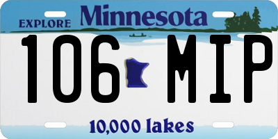 MN license plate 106MIP