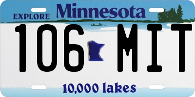 MN license plate 106MIT