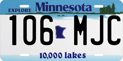 MN license plate 106MJC