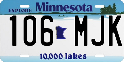 MN license plate 106MJK