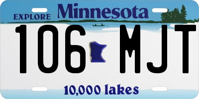 MN license plate 106MJT