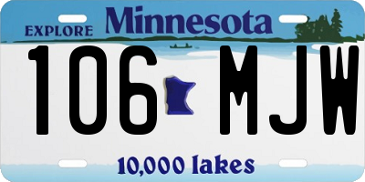 MN license plate 106MJW