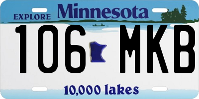 MN license plate 106MKB
