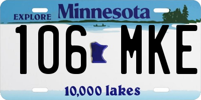 MN license plate 106MKE