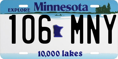 MN license plate 106MNY