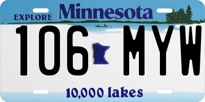 MN license plate 106MYW