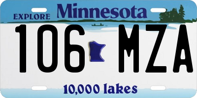 MN license plate 106MZA