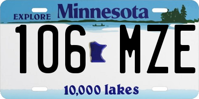 MN license plate 106MZE