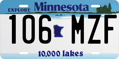 MN license plate 106MZF