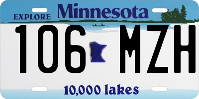 MN license plate 106MZH