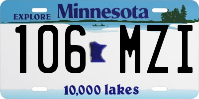 MN license plate 106MZI