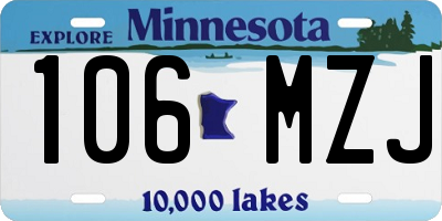 MN license plate 106MZJ
