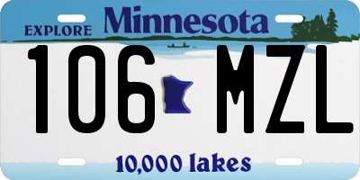 MN license plate 106MZL