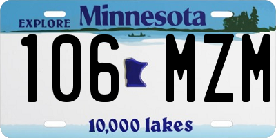 MN license plate 106MZM