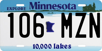 MN license plate 106MZN