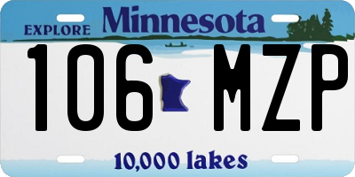 MN license plate 106MZP