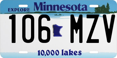 MN license plate 106MZV