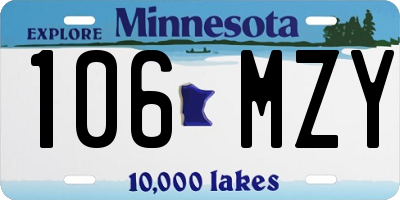 MN license plate 106MZY