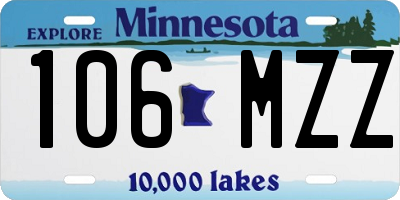MN license plate 106MZZ