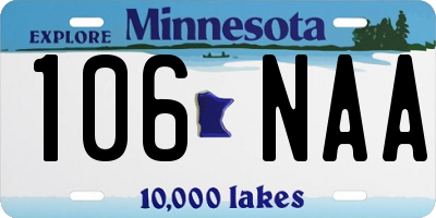 MN license plate 106NAA