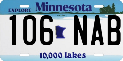 MN license plate 106NAB