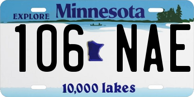 MN license plate 106NAE