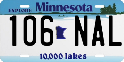 MN license plate 106NAL