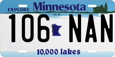 MN license plate 106NAN