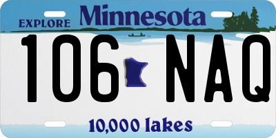 MN license plate 106NAQ