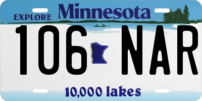 MN license plate 106NAR