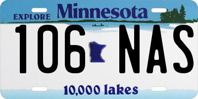 MN license plate 106NAS