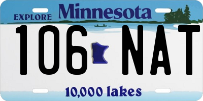 MN license plate 106NAT