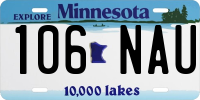 MN license plate 106NAU