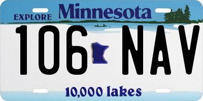 MN license plate 106NAV
