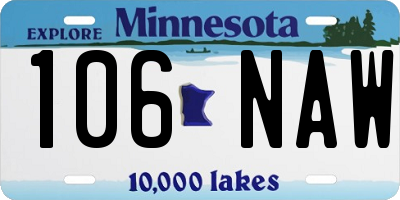 MN license plate 106NAW