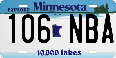 MN license plate 106NBA