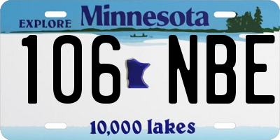 MN license plate 106NBE