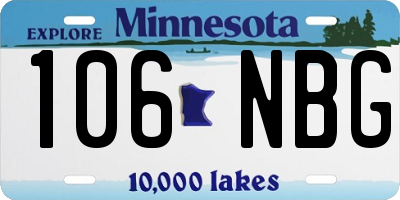 MN license plate 106NBG