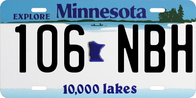 MN license plate 106NBH
