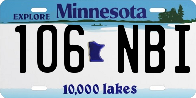 MN license plate 106NBI