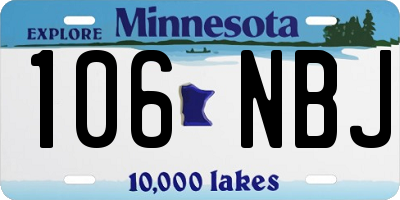 MN license plate 106NBJ