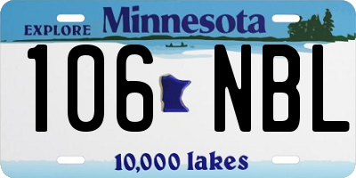 MN license plate 106NBL