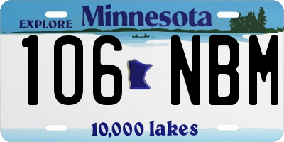 MN license plate 106NBM