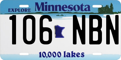 MN license plate 106NBN