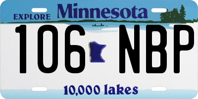 MN license plate 106NBP